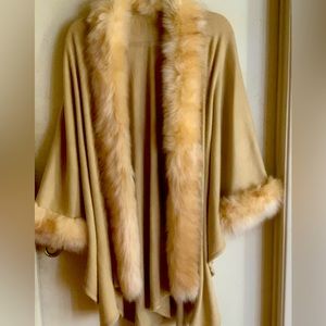 Beautiful light brown w/faux fur coat. $25